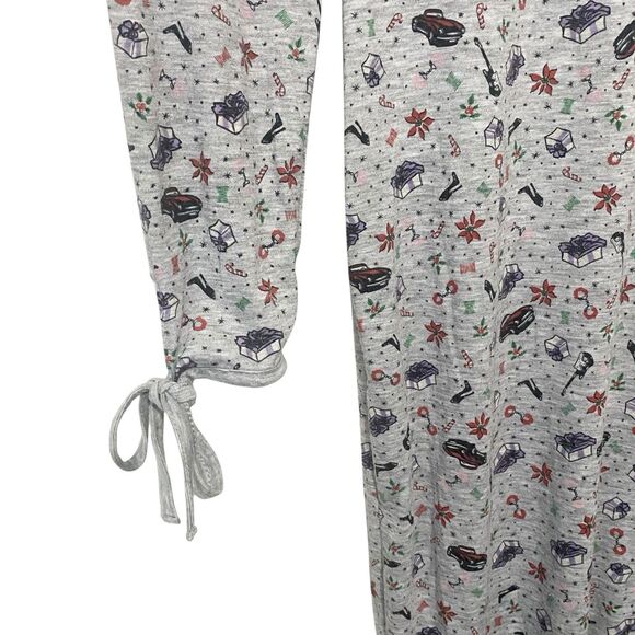 Savage X Fenty Tis The Savage Gray Open Back One Piece Pajamas Christmas Size M - Picture 4 of 13